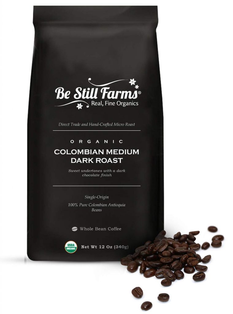 Be Still Farms Organic Colombian Coffee (12 oz) Medium Dark Roast Coffee Colombian Coffee