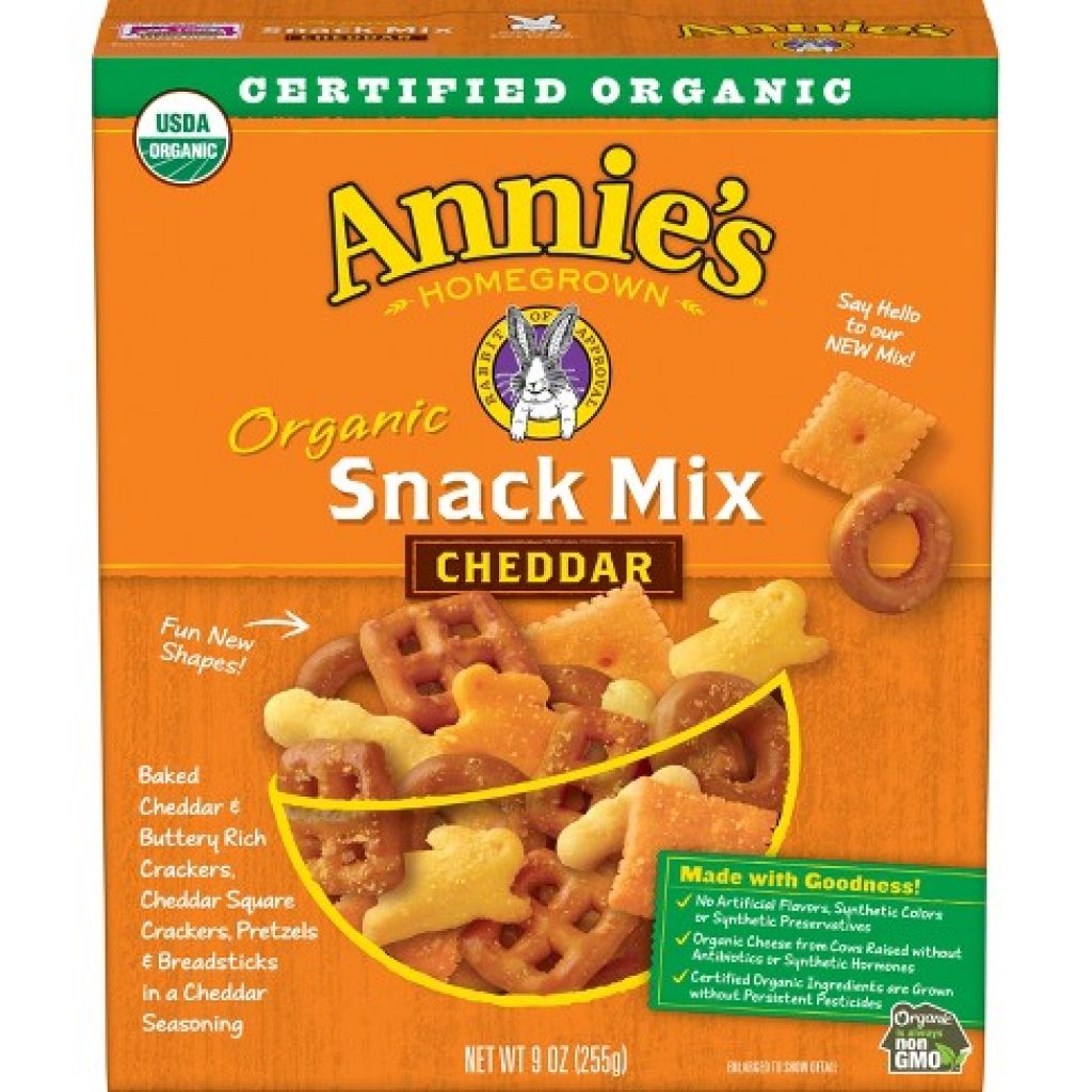 Annie's Homegrown Organic Snack Mix Bunnies Cheddar, 9 oz, for $2.00
