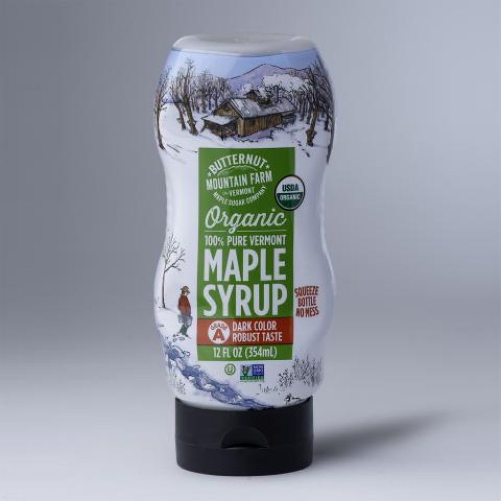 Butternut Mountain Farm 100% Pure Organic Maple Syrup, Grade A Dark Robust, 12 Fl Oz