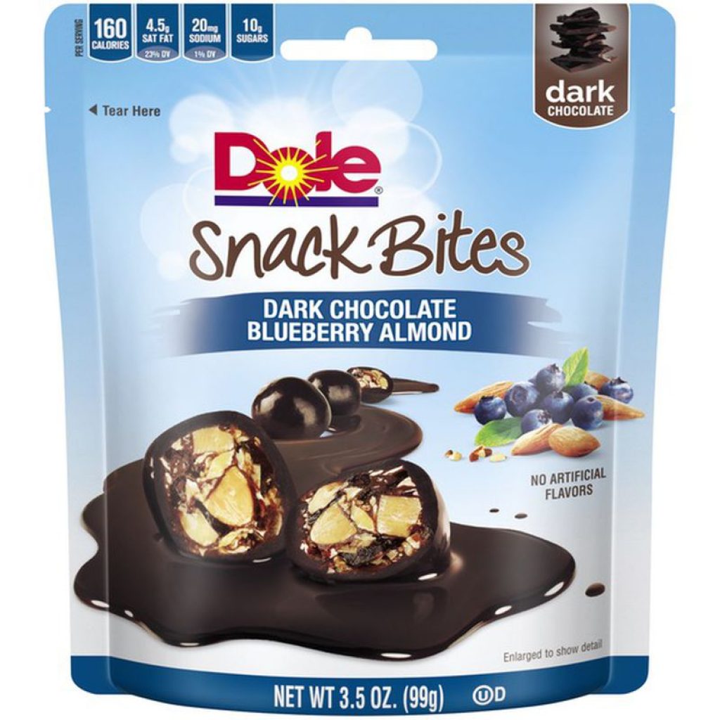 DOLE SNACK BITES Dark Chocolate Blueberry Almond