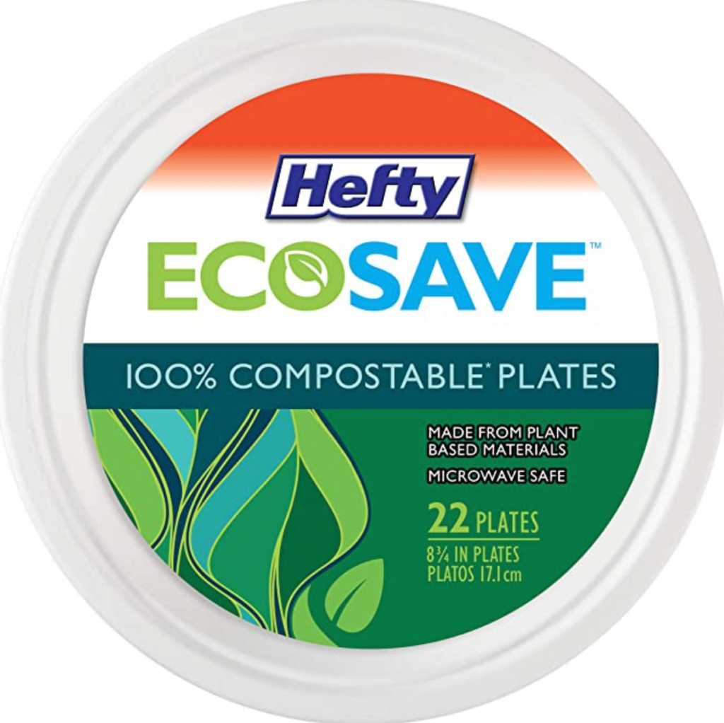 Hefty EcoSave Round 100% Compostable Paper Plates