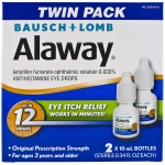 Bausch + Lomb Alaway Antihistamine Eye Drops, 0.34 Ounce Bottle, Twin Pack for $10.86
