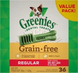GREENIES Grain Free Natural Dental Dog Treats, 36 Count, 25-50 lb, for $7.01-$8.91