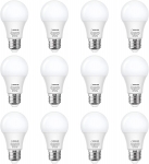 LOHAS A19 LED Light Bulbs, 9W (60 Watt Equivalent) 5000K LED Bulb, 12 pack, for $8.99