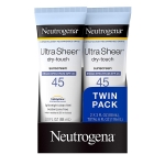 Neutrogena Ultra Sheer Dry-Touch SPF 45, 3 fl. oz, Pack of 2 for $8.39-$9.79