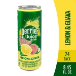 Perrier & Juice Drink, Lemon & Guava Flavor, 8.45 Fl Oz (24 Pack)