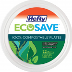 Hefty EcoSave Round 100% Compostable Paper Plates, 22 Count, for $3.49