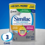 Similac Pro-Advance Non-GMO Infant Formula for Immune Support, Baby Formula, 36 Oz, Pack of 3