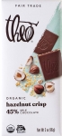 HOT!!! Theo Chocolate Hazelnut Crisp Organic Milk Chocolate Bar, 45% Cacao, 12 Pack | Fair Trade for $4.30